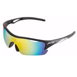 Gafas Spiuk Jifter negro blanco con lentes espejadas naranja